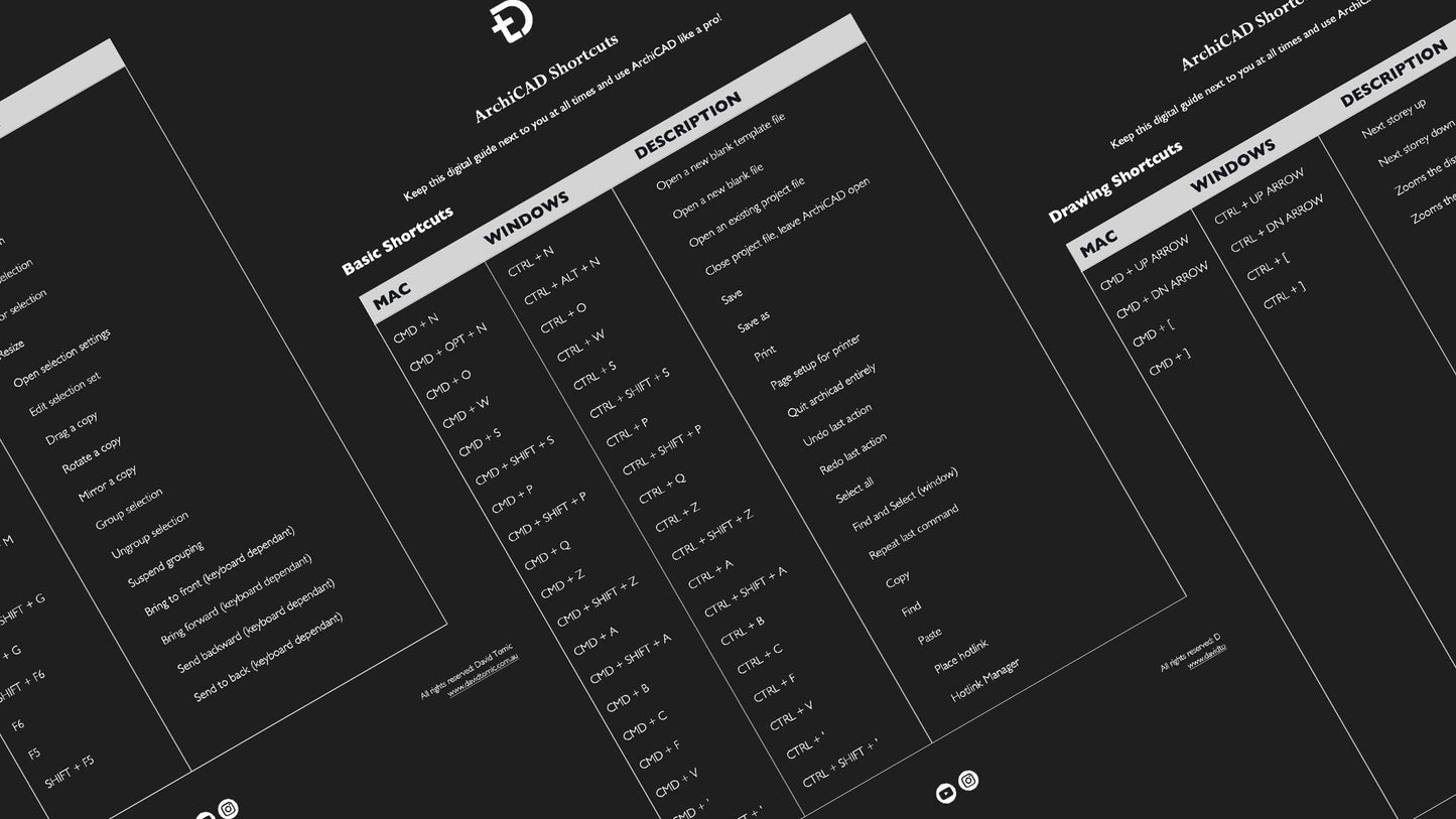 ArchiCAD Shortcuts