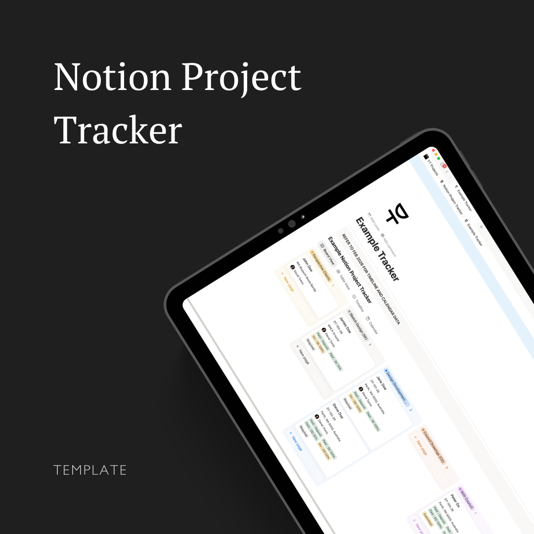 Notion Project Visualisation Notion Project Tracker – David Tomic